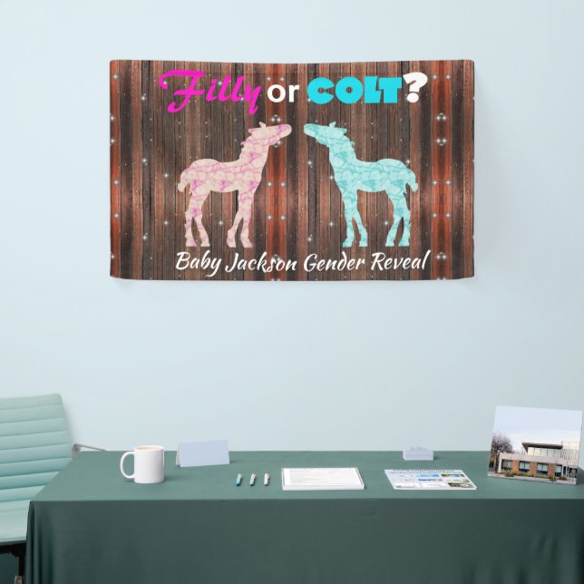 Fun "Filly or Colt" Gender Reveal Banner (Messeveranstaltung)