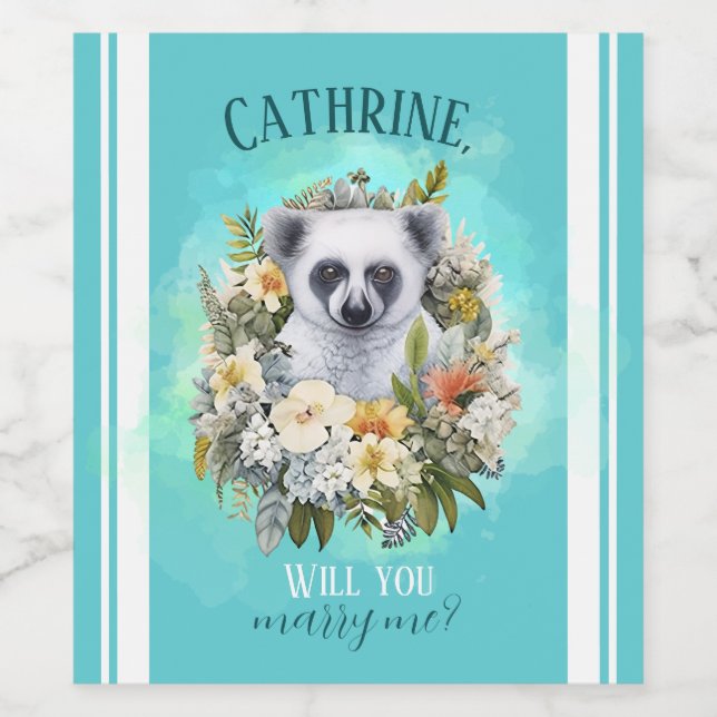 Fun Finacing Fragte ihren mageren tropischen Brauc Weinetikett (Einzelnes Label)