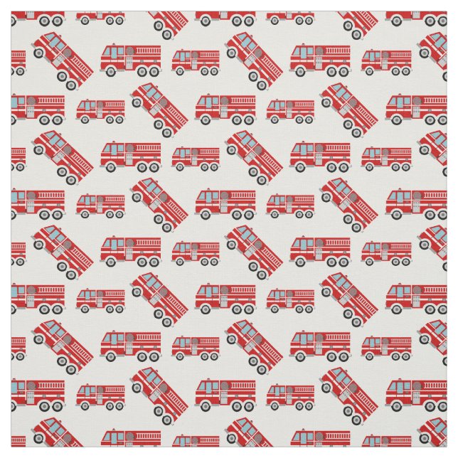 Fun Fire Trucks weiß Stoff (Muster)