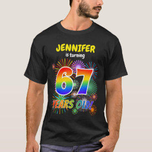 Fun Fireworks, Regenbogen Look "67", 67. Geburtsta T-Shirt