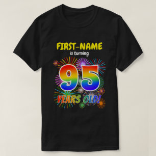 Fun Fireworks, Regenbogen Look "95", 95. Geburtsta T-Shirt