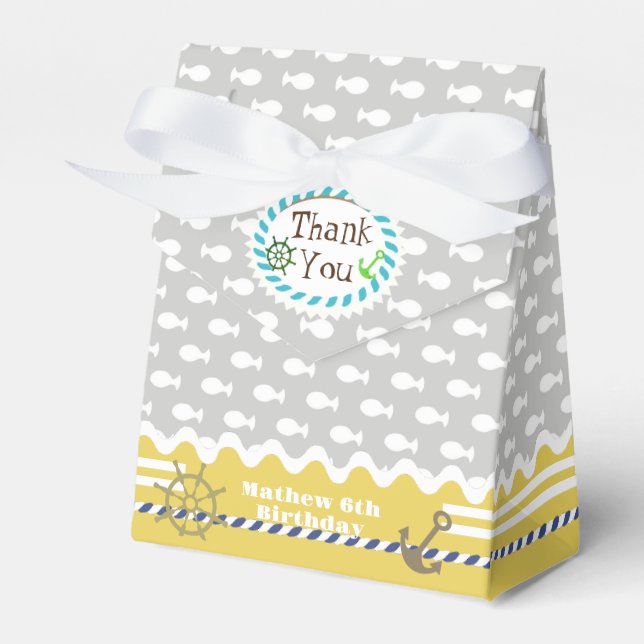 Fun Fish Gray Favor Box Geschenkschachtel (Vorderseite)