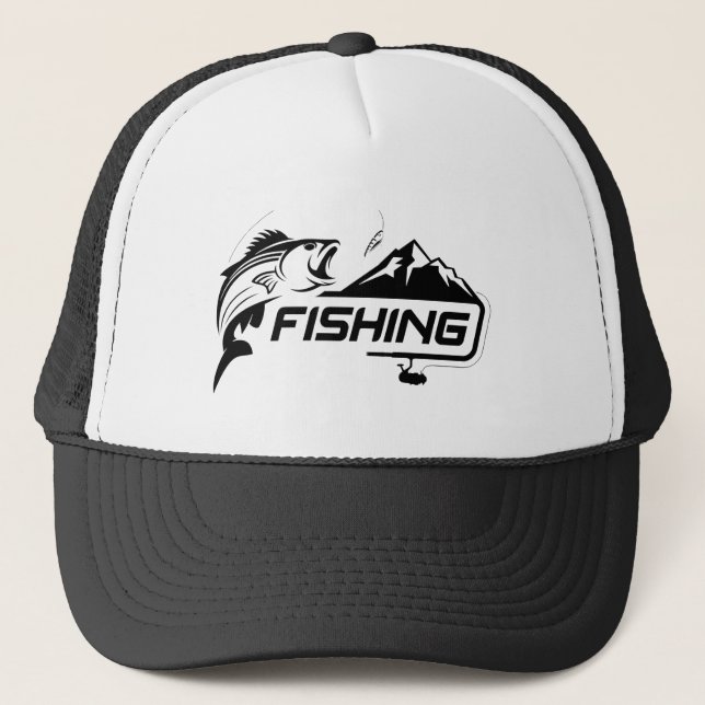 Fun Fishing Graphic Art Fisherman Fish Truckerkappe (Vorderseite)