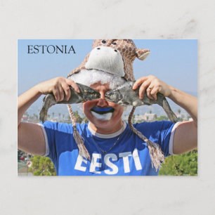 Fun Fishy/Goofy Face Estonia Postcard! Postkarte