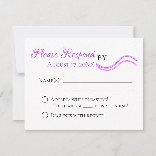 Fun Flamingo & Hearts Wedding Suite RSVP Card (Vorderseite)