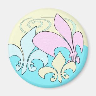 Fun Fleur de Lis Magnets en pastel