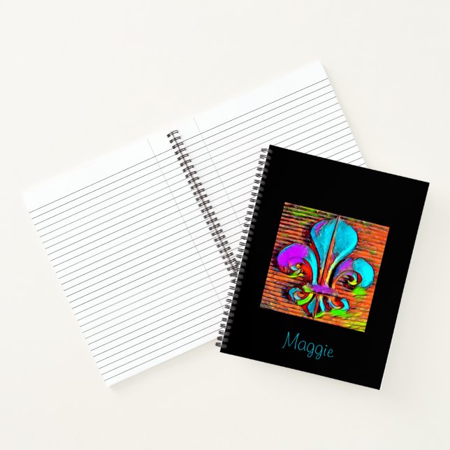Fun Fleur De Lis Mardi Gras Carnet personnalisé (Intérieur)