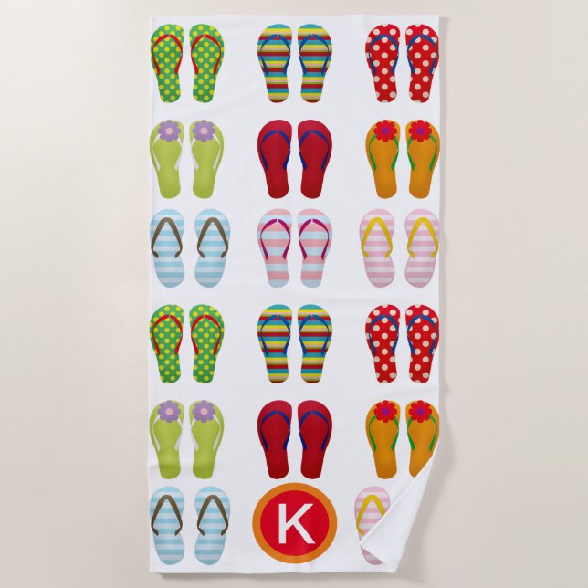 Fun Flip Flops Personalisiert Strandtuch (Vorderseite)