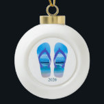 Fun Flip Flops Sommer Beach Art für Urlaub Keramik Kugel-Ornament<br><div class="desc">Fun Flip Flops Sommer Beach Art für Urlaub</div>