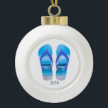 Fun Flip Flops Sommer Beach Art für Urlaub Keramik Kugel-Ornament<br><div class="desc">Fun Flip Flops Sommer Beach Art für Urlaub</div>