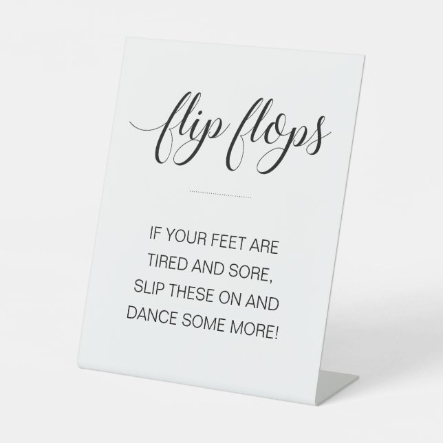 Fun Flip Flops tanzen noch etwas Hochzeit Sockelschild (Vorderseite)