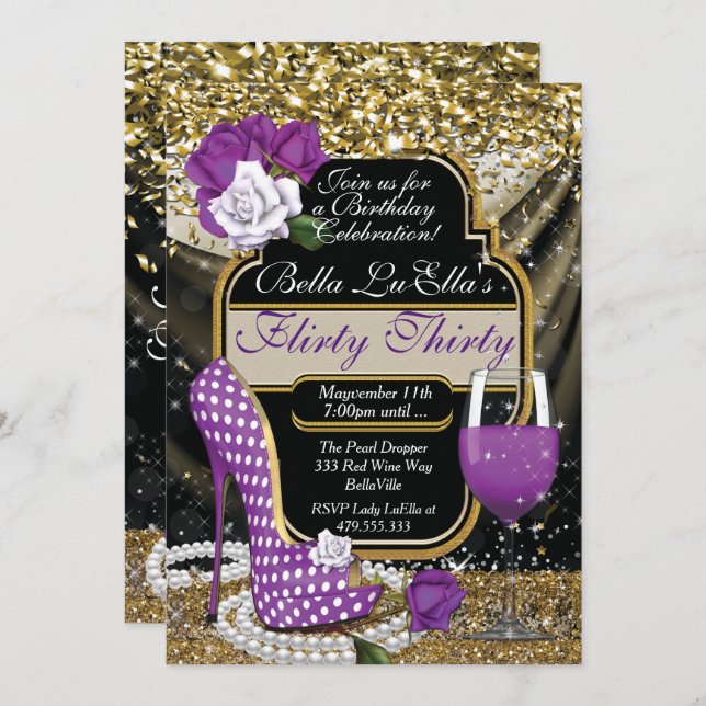Fun Flirty Anniversaire Fête Invitations (Devant / Derrière)