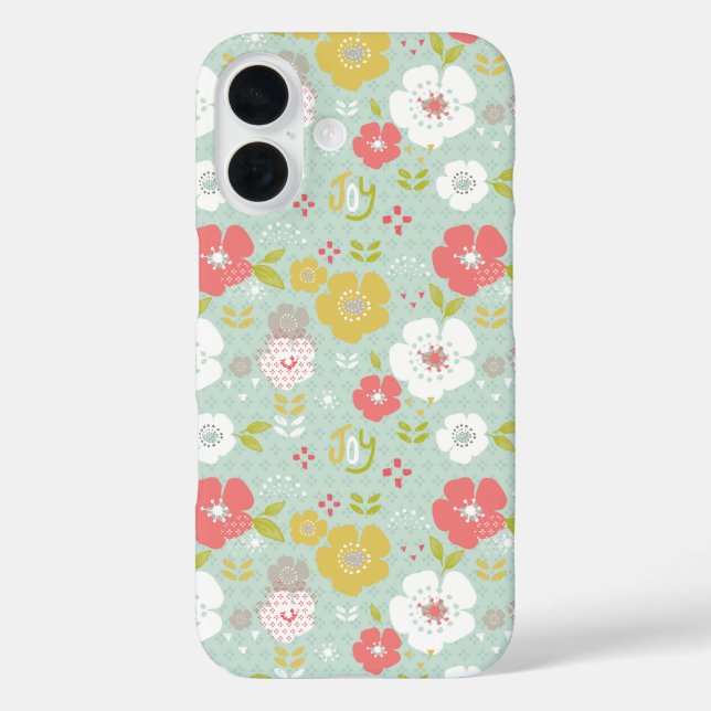 Fun Floral Fantasy iPhone 16 Hülle (Rückseite)