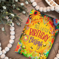 Fun Floral Gelbe Biene-Lehnt Geburtstag Segnungen