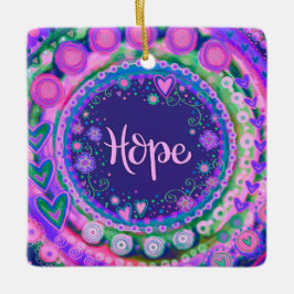Fun Floral Hope Hübsche Lila Inspirivity Keramikornament
