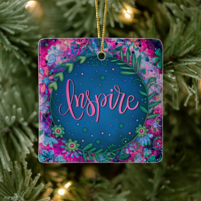 Fun Floral Inspirierte Hübsche Herzinspiriertheit Keramikornament (Baum)