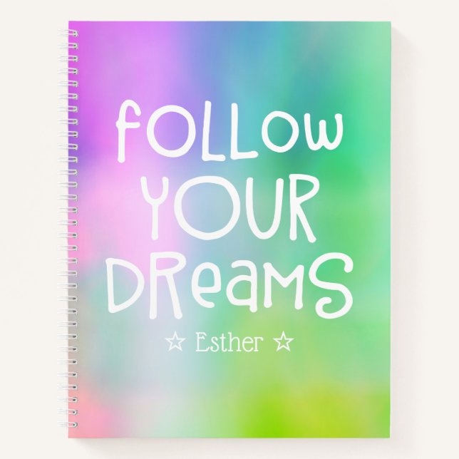 Fun folgen Sie Ihrem Dreams Quote Monogramm auf Re Notizbuch (Vorderseite)