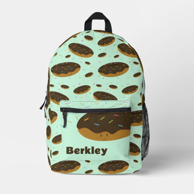Fun Food Donut Kids Name Bedruckter Rucksack (Vorderseite)