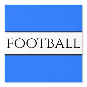 Fun FOOTBALL Text Bright Blue Schwarz-weiß Stripes Tapete