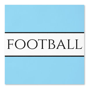 Fun FOOTBALL Text Light Blue Schwarz-weiß Stripes Tapete