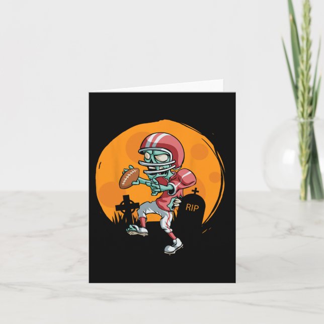 Fun Football Zombie Player Halloween Fußball Spinn Karte (Vorderseite)