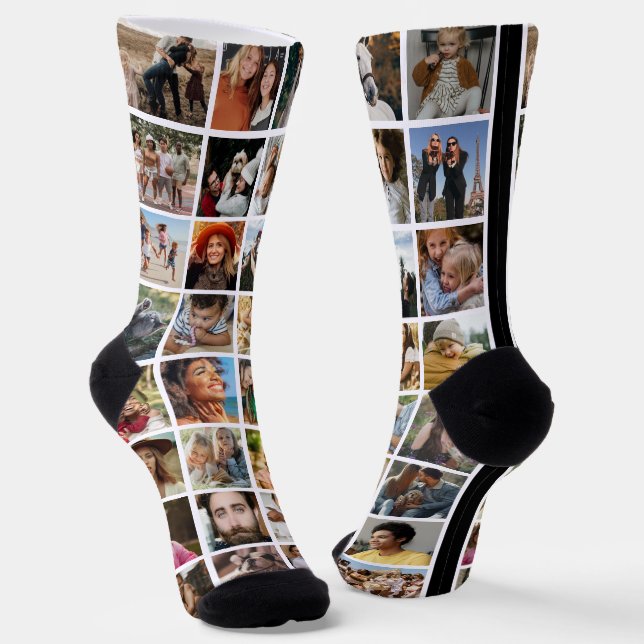 Fun Foto Collage Novelty Socken (Gewinkelt)