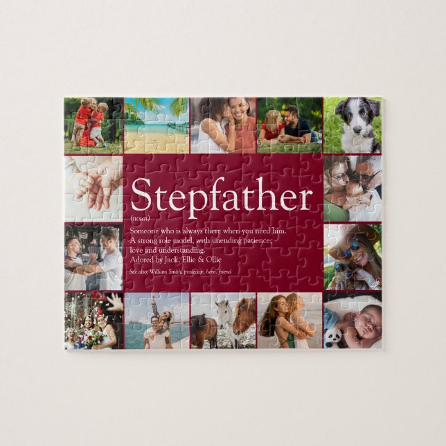 Fun Foto Collage Stepfather Stepdad Quote (Horizontal)