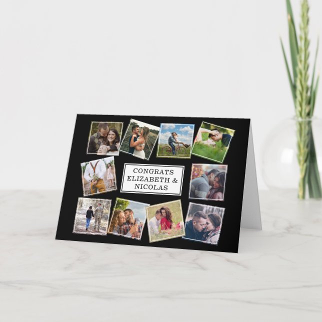 Fun Foto Collage Wedding Couple Karte (Vorderseite)