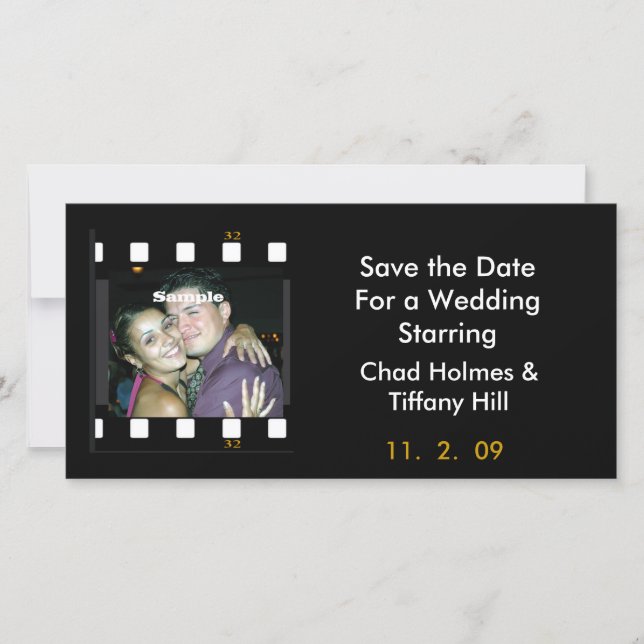 Fun Foto Film Save the Date Karte (Vorderseite)