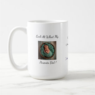 Fun Foto Geburtsankündigung personalisierte Mug Kaffeetasse