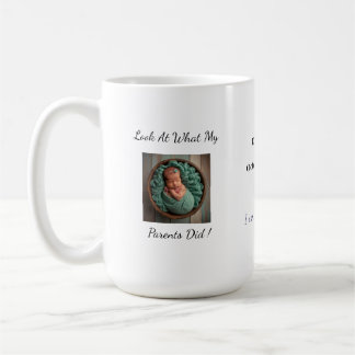 Fun Foto Geburtsankündigung personalisierte Mug Kaffeetasse