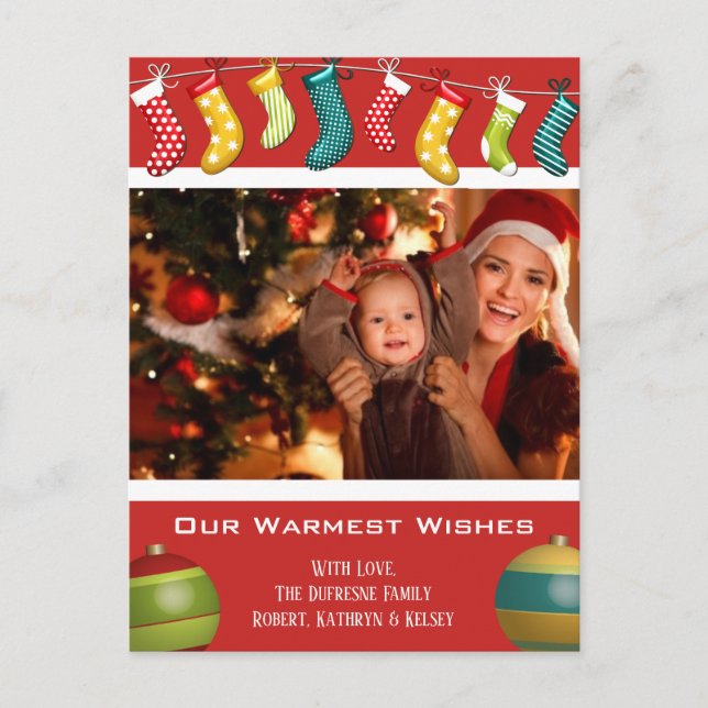 Fun Foto Holiday Postkarte (Vorderseite)
