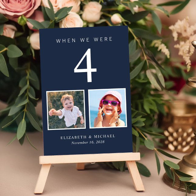 Fun Foto Navy Blue Wedding Tischnummer (Von Creator hochgeladen)
