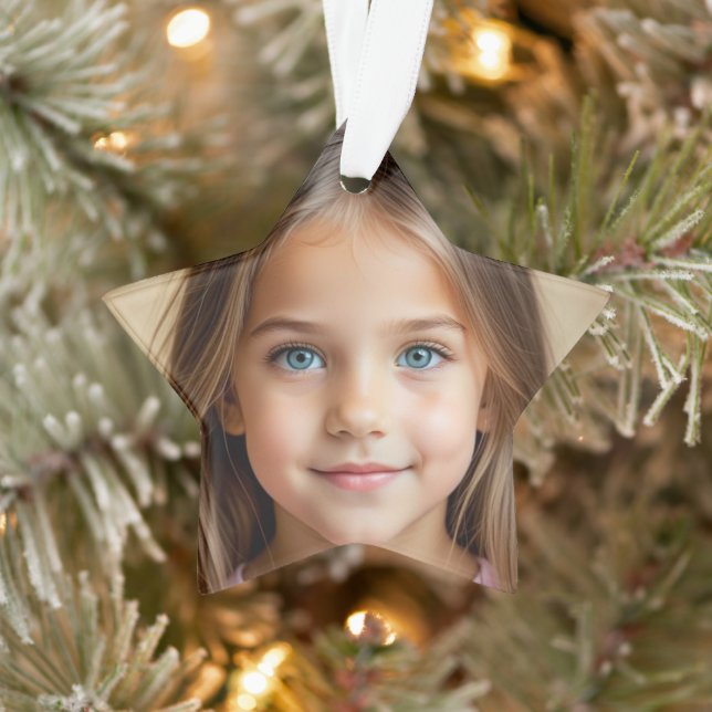 Fun FOTO Weihnachtsstern personalisieren Ornament (Baum)