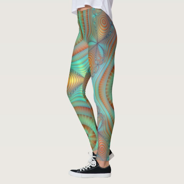 Fun Fraktal Art Geometric VibranColor Leggings (Links)