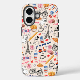 Fun Frenchie Lover's Trendy Doodle iPhone 16 Hülle