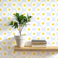 Fun Fried Eggs Blue Pattern