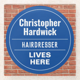 Fun Friseur Wall Plaque Style Glass Untersetzer