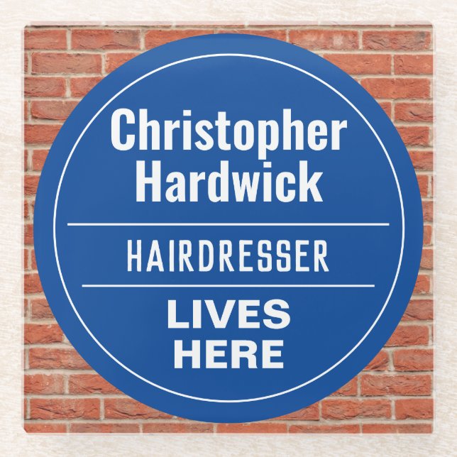 Fun Friseur Wall Plaque Style Glass Untersetzer (Vorderseite)