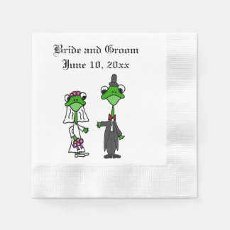 Fun Frog Braut und Groom Wedding Design Serviette