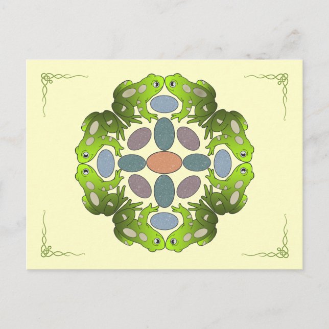 Fun Frog Mandala Postkarte (Vorderseite)