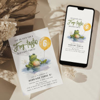 Fun Frog tastic Anniversaire Invitation de fête