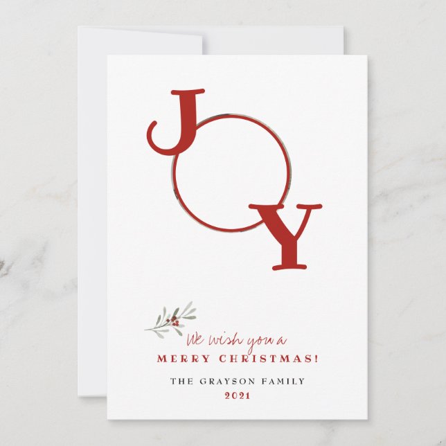 Fun Frohe Weihnachten Joy Foto Weihnachtskarte (Vorderseite)