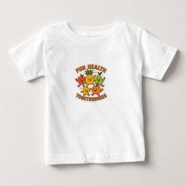 Fun Fruit Dance Party T-Shirt – Celebrate Health (Vorderseite)