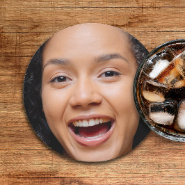 Fun Full Face Nah Up Selfie Foto Runder Pappuntersetzer