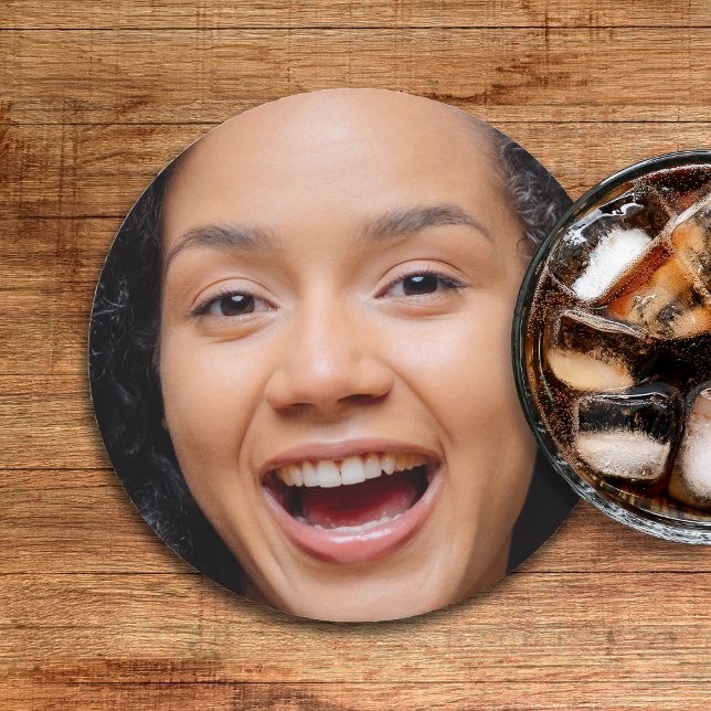 Fun Full Face Nah Up Selfie Foto Runder Pappuntersetzer (Fun Full Face Close Up Selfie Photo Round Paper Coaster
)