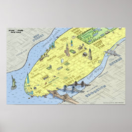 Fun Fun Map von New York City | Poster | Wall Prin