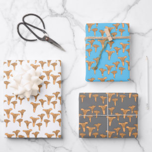 Fun Fungi Chanterelle Mushroom Pattern Geschenk Geschenkpapier Set