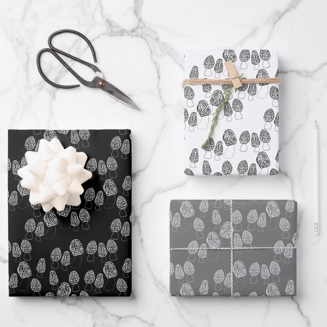 Fun Fungi Morel Mushroom Pattern Geschenk Geschenkpapier Set (Vorderseite)