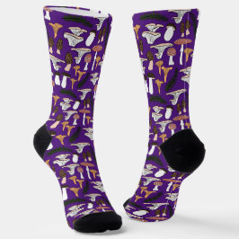 Fun Fungi Mushroom Fern Muster für Lila Formierung Socken